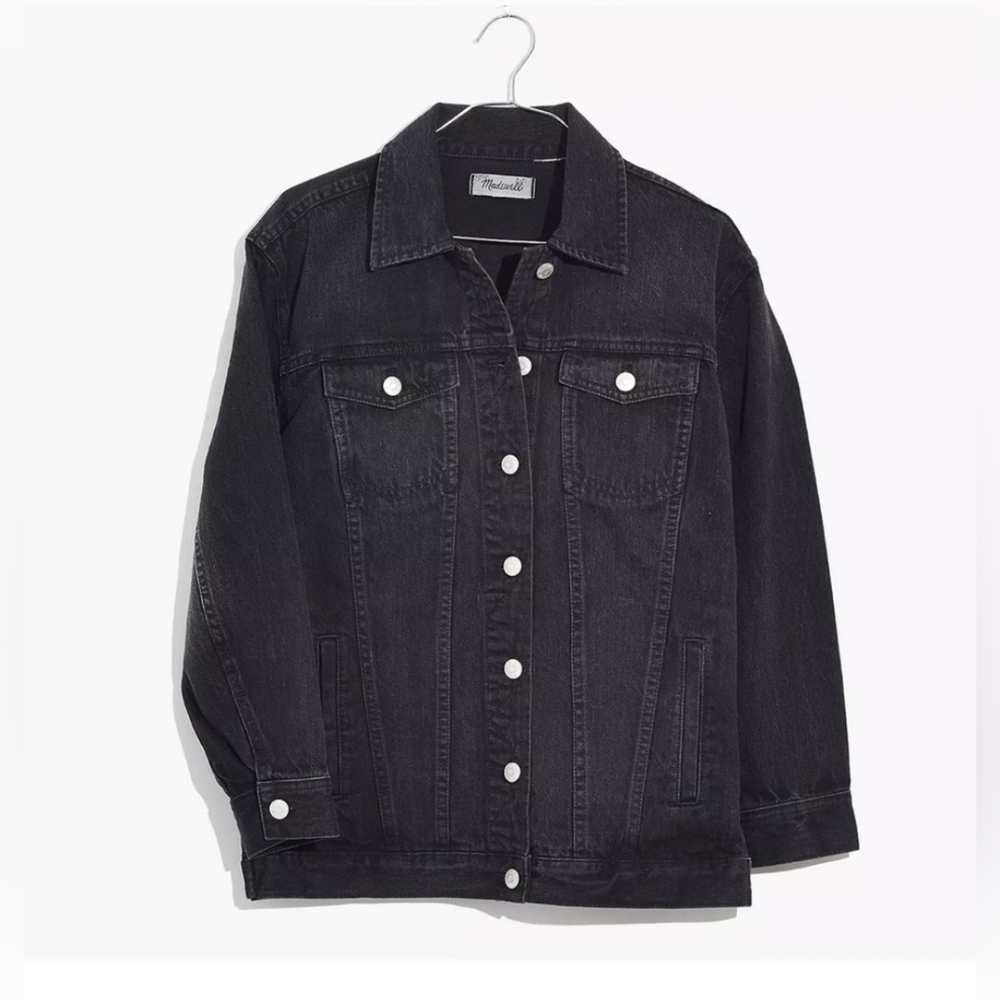Madewell oversized trucker jean jacket washed black